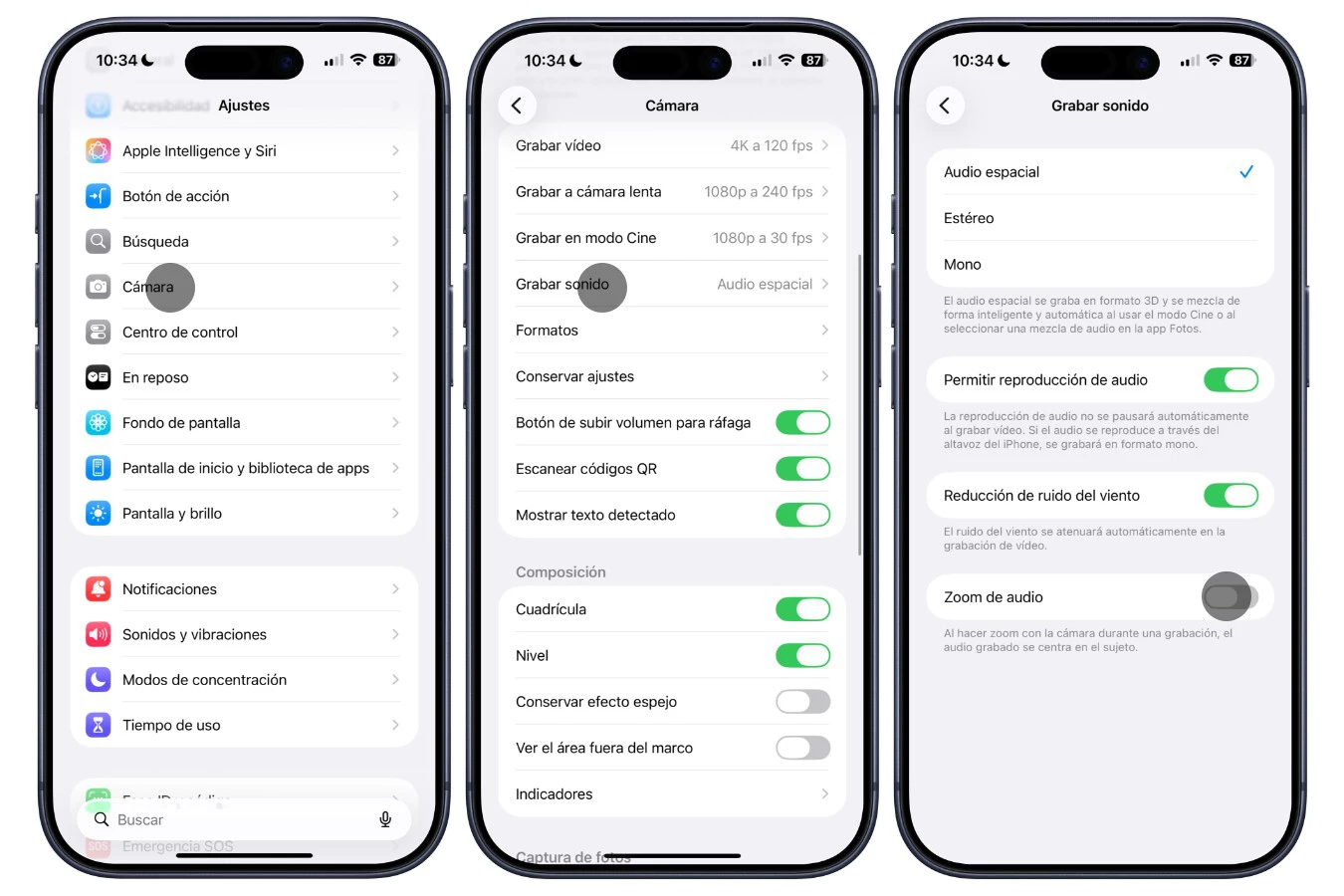 El motivo por el que tus vídeos de conciertos suenan distorsionados no es el micrófono del iPhone. Es esta opción activada por defecto en iOS